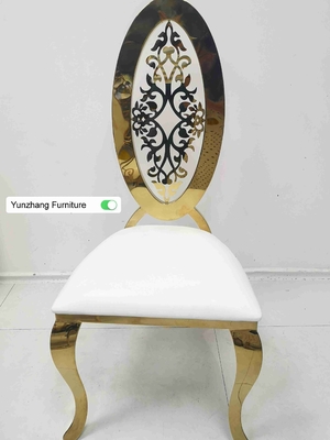 Alta boda de oro trasera de la elipse que cena la silla con el OEM de la flor