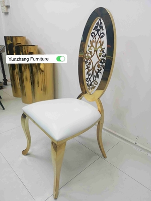 Alta boda de oro trasera de la elipse que cena la silla con el OEM de la flor