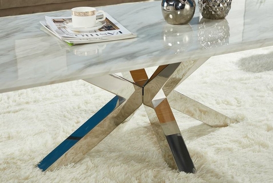 4 mesas de comedor modernas de lujo de la base cruzada de la persona para la sala de estar