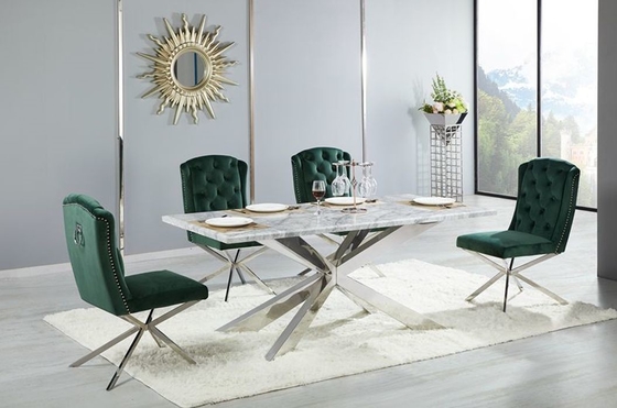 4 mesas de comedor modernas de lujo de la base cruzada de la persona para la sala de estar