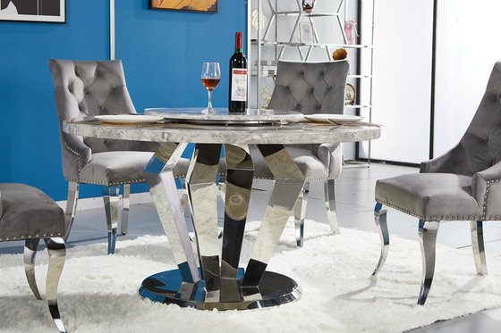 Tabla de cena de acero inoxidable de las mesas de comedor modernas de lujo superiores de mármol