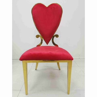 La silla roja del banquete de la boda del corazón del póker cubre los muebles del comedor con cuero del amortiguador del terciopelo