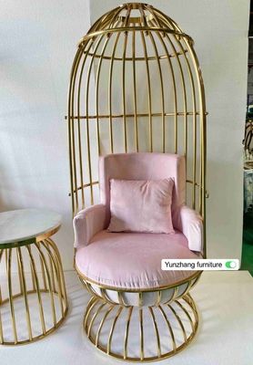 Acero inoxidable del metal del oro de la silla cómoda del Birdcage para el banquete del hotel