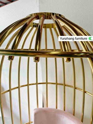 Acero inoxidable del metal del oro de la silla cómoda del Birdcage para el banquete del hotel