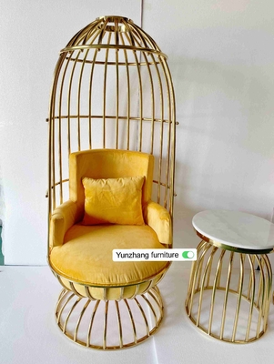 Acero inoxidable del metal del oro de la silla cómoda del Birdcage para el banquete del hotel