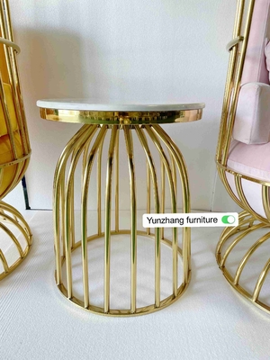 Acero inoxidable del metal del oro de la silla cómoda del Birdcage para el banquete del hotel