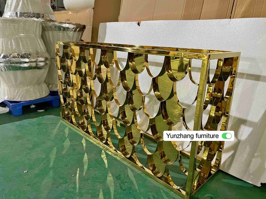 Cuadro de consola de la tabla de la barra de metal del color oro el 150cmx40cmx80cm 201SS