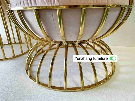 Acero inoxidable del metal del oro de la silla cómoda del Birdcage para el banquete del hotel