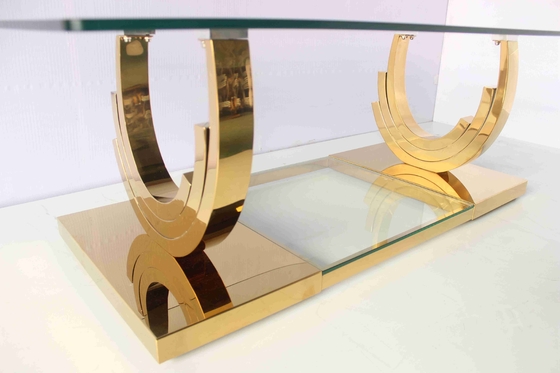 La base en forma de "U" del oro del Ti mesa de centro de 2 pedazos fijó los muebles caseros de la sala de estar