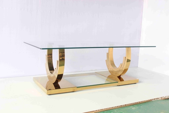 La base en forma de "U" del oro del Ti mesa de centro de 2 pedazos fijó los muebles caseros de la sala de estar