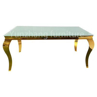 Buen precio Tabla de acero inoxidable del comedor de la forma del rectángulo con el top de mármol en línea