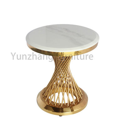 Buen precio Base de acero del tubo del oro/de Rose Gold/de la tabla lateral redonda de plata para la sala de estar en línea