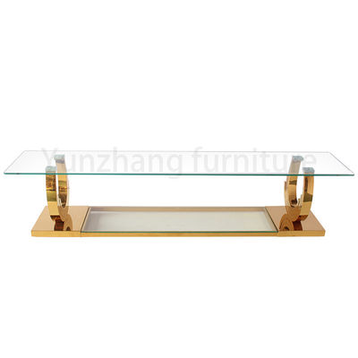 Buen precio La mesa de centro rectangular deja de lado estilo simple de cristal transparente en línea