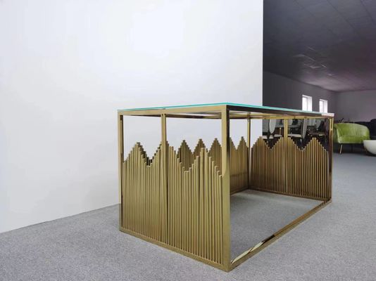 Buen precio Nuevo modelo Rectángulo Acero inoxidable Fiesta Evento Mesa de bodas de oro en línea