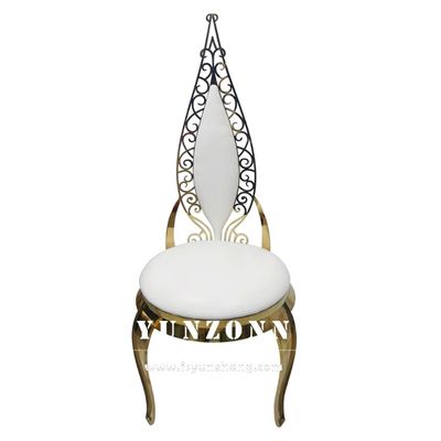 Buen precio Terciopelo de cuero comercial de acero inoxidable de la silla del banquete del oro que se casa en línea