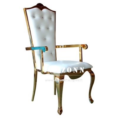 Buen precio Marco fuerte elegante del oro de la silla del banquete de la boda para la recepción y el acontecimiento en línea