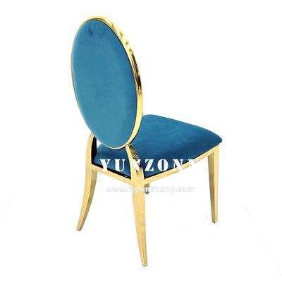 Buen precio Muebles de comedor modernos Diseño apilable Silla de salón de hotel Metal dorado Sillas de boda de acero inoxidable para salón de eventos en línea