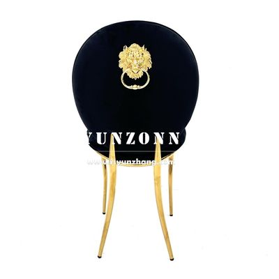 Buen precio Al por mayor Mercado de Dubai Oro silla de banquete de acero inoxidable silla de comedor de lujo en línea