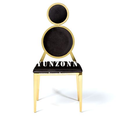 Buen precio Elegancias sillas de banquete tapizadas de terciopelo con detalles dorados en línea