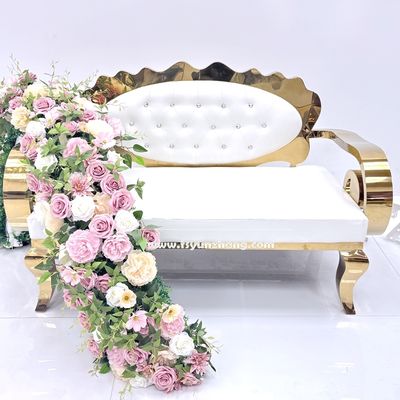 Sofá trasero de girasol de acero inoxidable dorado con tamaño personalizable para sala de estar y hotel