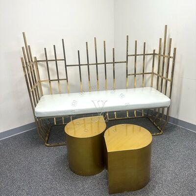 Buen precio Lujoso trono de la reina real silla para el novio moderno silla de comedor de acero inoxidable silla de boda de acero elegante trono de la novia novio en línea