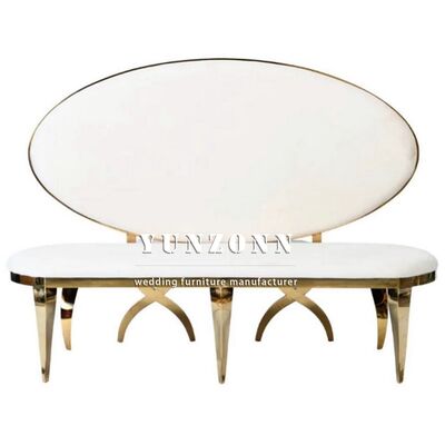Sofá de boda real, muebles para pareja, asiento de sofá blanco para bodas, para la novia y el novio, salón de hotel, sofá para eventos de boda de acero inoxidable