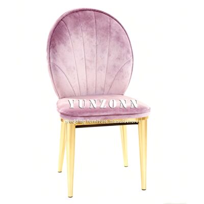 Buen precio Fábrica directa Muebles de boda de lujo Hotel Restaurante Metal Golden Steel Piernas silla de comedor en línea