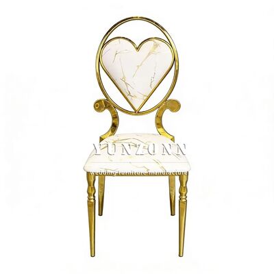 Buen precio 2026 Decoración de bodas Muebles de hotel de lujo moderno O de espalda de oro sillas de banquete de bodas para eventos de fiesta en línea