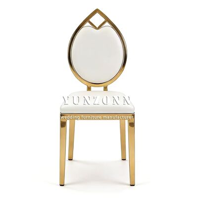 Buen precio Sillas de boda blancas de lujo con chaise longue para eventos, marco de acero inoxidable dorado, cuero, rey, reina, novia, fiesta en línea