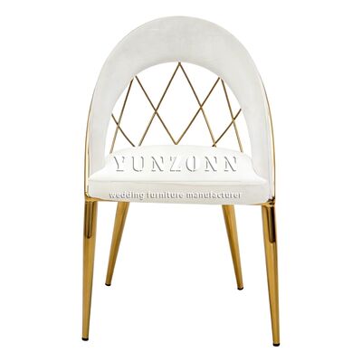 Nuevos diseños al por mayor, elegantes sillas doradas de acero inoxidable para banquetes modernos, bodas y eventos