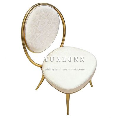 Buen precio Sillones de oro de acero inoxidable de lujo duradero moderno con patas cónicas para eventos de banquetes de bodas al aire libre en línea