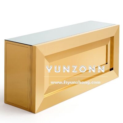 Buen precio Mesa de Barra Contempo con Diseño Moderno de Acero Inoxidable Color Dorado para Muebles de Exterior para Hoteles, Eventos de Bodas y Fiestas en línea