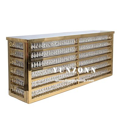 Buen precio Mobiliario de bar comercial de acero inoxidable Diseño de cristal Mostradores de bar comerciales para alquiler en fiestas en línea