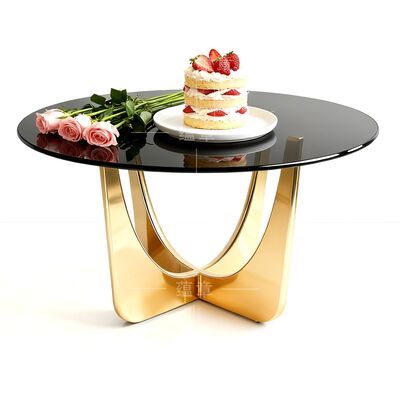 Buen precio Mesa de boda de acero inoxidable de lujo de diseño de evento de vidrio de oro en línea