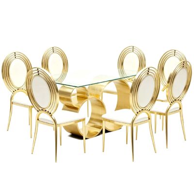 Buen precio Mesa de comedor de acero inoxidable de alta calidad de venta caliente y sillas para restaurante en línea