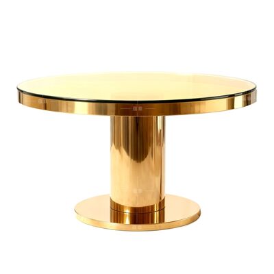 Buen precio Lámpara de sala de estar redonda minimalista moderna, mesa de comedor de lujo ligero, diseñador creativo, mesa de vidrio nórdica para bodas en línea