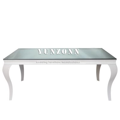 Buen precio Venta al por mayor Popular Mesa Rectangular Blanca Boda Dotel Mesa para Boda Aniversario Eventos al aire libre en línea