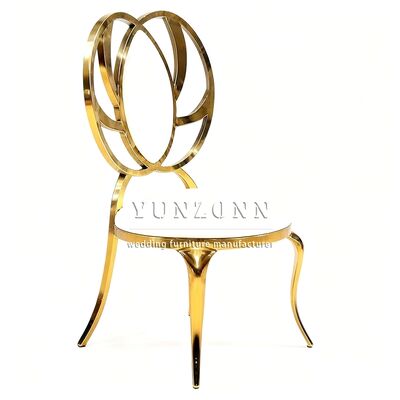 Buen precio Eventos de lujo Elegante silla silla de boda silla de alquiler silla de oro de acero inoxidable Hoteles y restaurantes en línea
