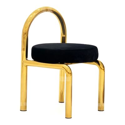 Buen precio Sillas de comedor para hotel de metal pesado tapizadas de acero inoxidable usadas en línea