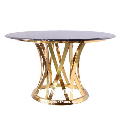 Buen precio Mesa de comedor redonda clásica moderna con base pesada vidrio templado y mármol para uso al aire libre en la cocina sala de estar Hotel familiar en línea