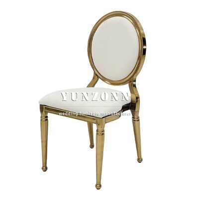Buen precio Silla de Acero Inoxidable Dorada para Bodas, Silla Contemporánea para Hotel, Muebles de Alquiler para Hotel, Elegante Silla para Bodas en línea