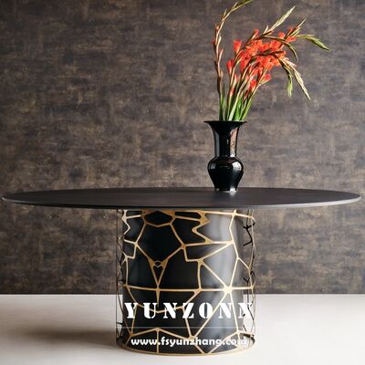 Buen precio Mayorista Muebles de salón de lujo Interior Club nocturno Exterior Turquía Diseño Mesa de acero inoxidable negro para la boda en línea