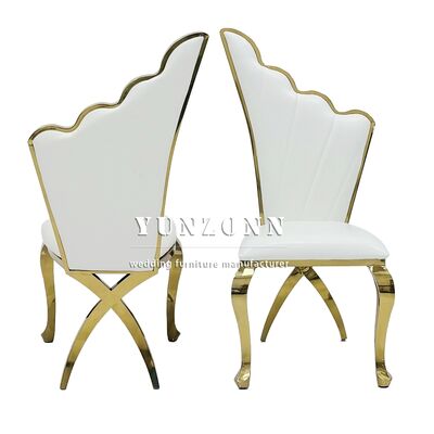 Buen precio Silla de boda Infinity de acero inoxidable con ala de ángel chapada en oro en línea