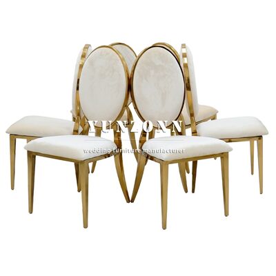 Buen precio Silla Moderna Apilable para Bodas y Eventos de Acero Inoxidable Dorado para Hotel y Banquetes en línea