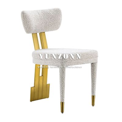 Buen precio Sillón de lujo de acero inoxidable para sala de estar de alta gama, silla de acento de color mixto, silla de comedor tapizada en línea