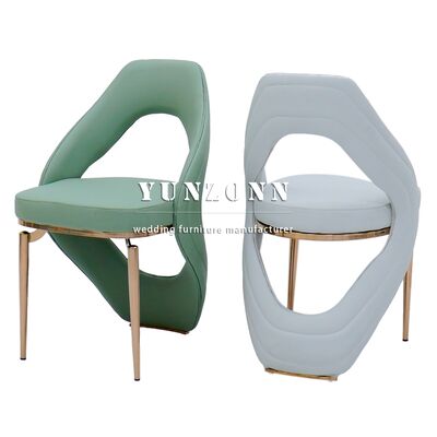 Buen precio Silla de Ocio de Cuero de PU de lujo Rosa Oro de Metal Restaurante Hotel Recepción Catering Silla de Eventos en línea