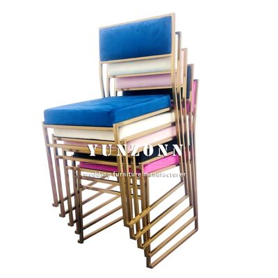 Buen precio Silla de alambre de metal dorado popular al por mayor para eventos, bodas y fiestas de lujo en línea