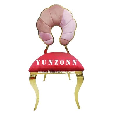 Buen precio Nuevo diseño girasol espalda sillas de fiesta para decoración bodas silla de alquiler de acero inoxidable única en línea