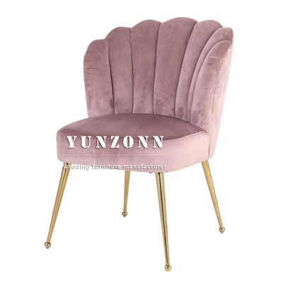 Buen precio Sillones de comedor de terciopelo tapizado contemporáneo Sillones de comedor con respaldo Sillones de comedor con patas doradas en línea