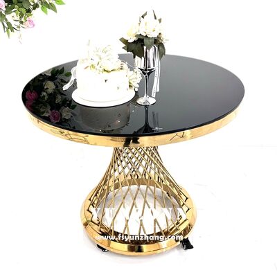 Buen precio Luxosa mesa de pastel con ruedas de diseño moderno de metal para la decoración de bodas para hoteles y eventos en línea